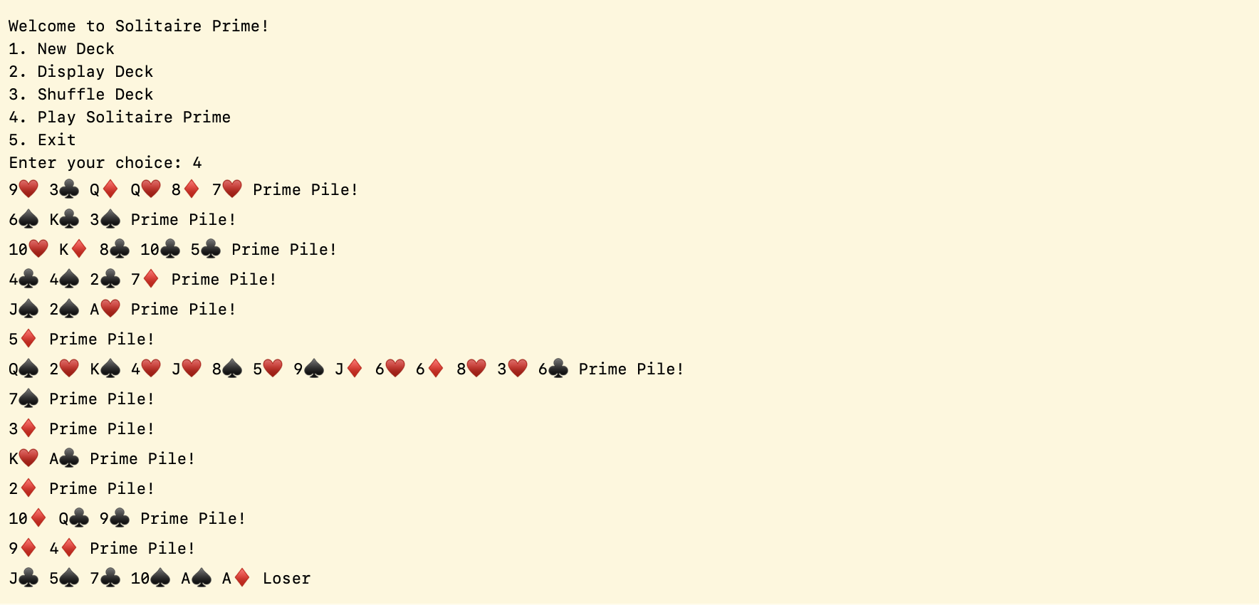 play solitaire prime